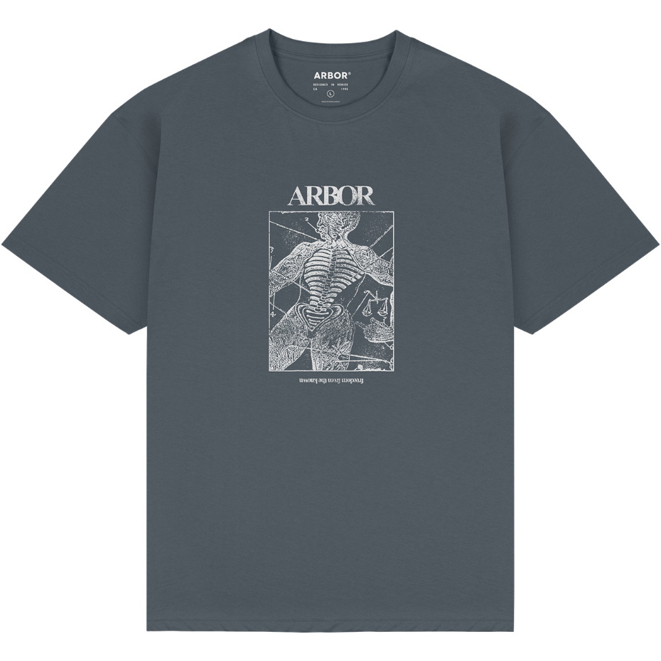 2026 Arbor Mens Anatomy Front Print T-shirt ABA-TEE-0246 - Charcoal